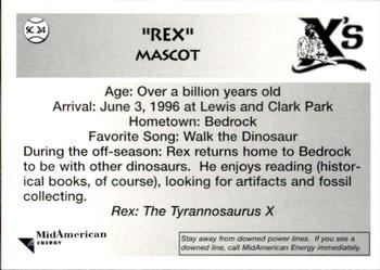 1996 Sioux City Explorers #24 Rex Back
