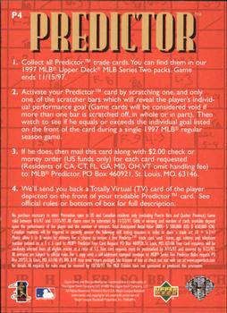 1997 Upper Deck - Predictors #P4 Fred McGriff Back
