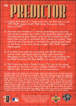 1997 Upper Deck - Predictors #P8 Mo Vaughn Back