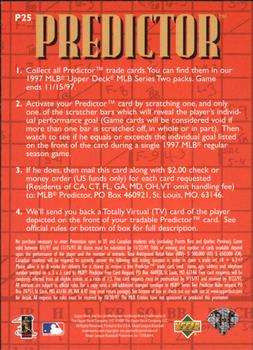 1997 Upper Deck - Predictors #P25 Jay Buhner Back