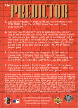 1997 Upper Deck - Predictors #P26 Ken Griffey Jr. Back