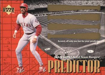 1997 Upper Deck - Predictors #P28 Juan Gonzalez Front