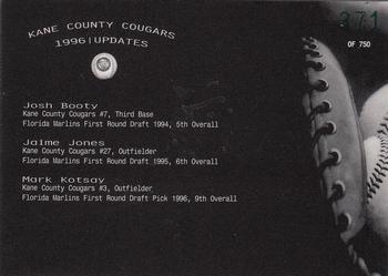 1996 Kane County Cougars Update #2 Josh Booty / Jaime Jones / Mark Kotsay Back