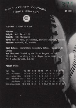1996 Kane County Cougars Update #4 Ryan Dempster Back