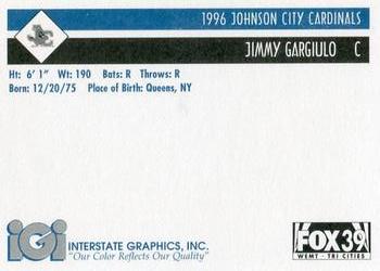 1996 Johnson City Cardinals #NNO Jimmy Gargiulo Back