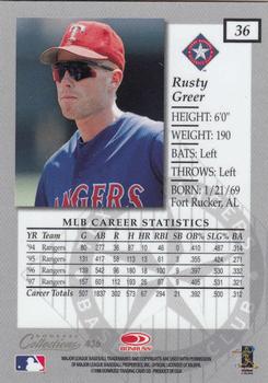 1998 Donruss Collections Elite #436 Rusty Greer Back