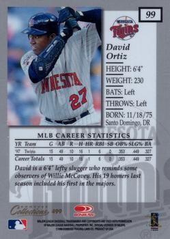 1998 Donruss Collections Elite #499 David Ortiz Back