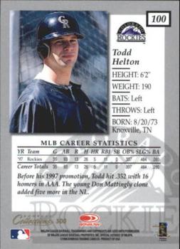 1998 Donruss Collections Elite #500 Todd Helton Back
