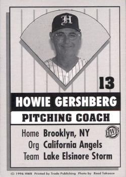 1996 HWB Hilo Stars #NNO Howie Gershberg Back