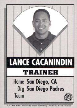 1996 HWB Hilo Stars #NNO Lance Cacanindin Back
