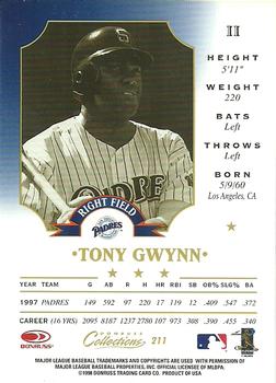 1998 Donruss Collections Leaf #211 Tony Gwynn Back