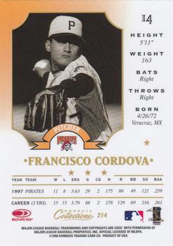 1998 Donruss Collections Leaf #214 Francisco Cordova Back
