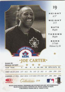 1998 Donruss Collections Leaf #219 Joe Carter Back