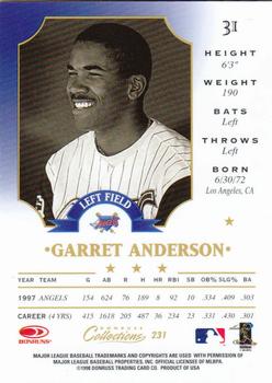 1998 Donruss Collections Leaf #231 Garret Anderson Back