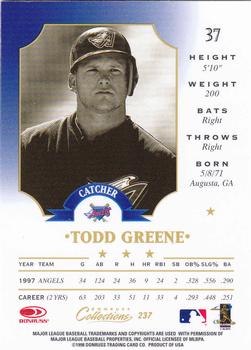 1998 Donruss Collections Leaf #237 Todd Greene Back