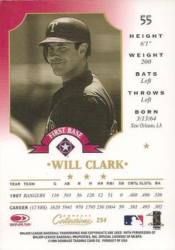 1998 Donruss Collections Leaf #254 Will Clark Back