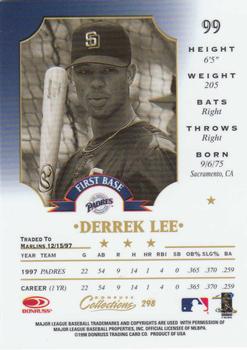 1998 Donruss Collections Leaf #298 Derrek Lee Back