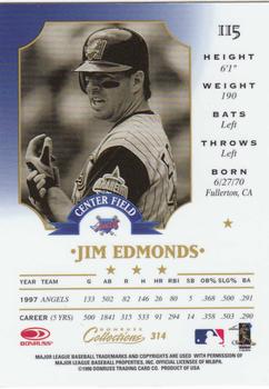 1998 Donruss Collections Leaf #314 Jim Edmonds Back