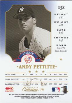 1998 Donruss Collections Leaf #331 Andy Pettitte Back