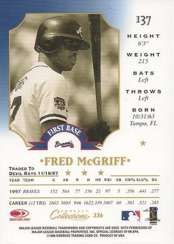 1998 Donruss Collections Leaf #336 Fred McGriff Back