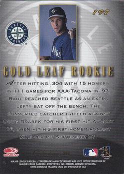 1998 Donruss Collections Leaf #396 Raul Ibanez Back