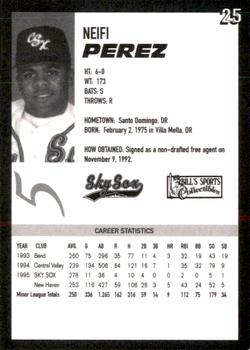 1996 Colorado Springs Sky Sox #25 Neifi Perez Back