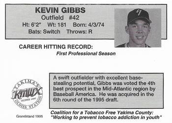 1995 Yakima Bears #NNO Kevin Gibbs Back
