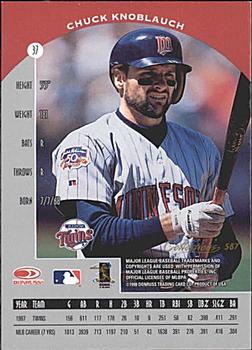 1998 Donruss Collections Preferred #587 Chuck Knoblauch Back