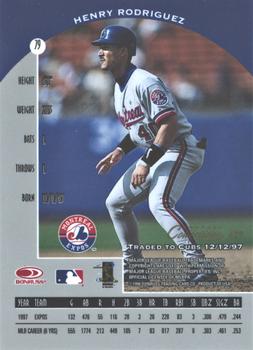 1998 Donruss Collections Preferred #629 Henry Rodriguez Back