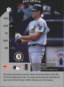 1998 Donruss Collections Preferred #693 Ben Grieve Back
