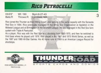 1995 Trenton Thunder #3 Rico Petrocelli Back