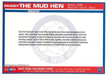 1995 Toledo Mud Hens #30 Muddy Back