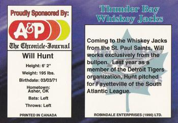 1995 R.E.L. Thunder Bay Whiskey Jacks #NNO Will Hunt Back