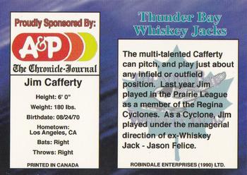 1995 R.E.L. Thunder Bay Whiskey Jacks #NNO Jim Cafferty Back