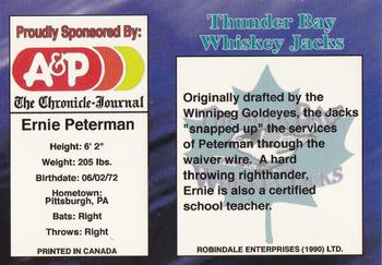 1995 R.E.L. Thunder Bay Whiskey Jacks #NNO Ernie Peterman Back