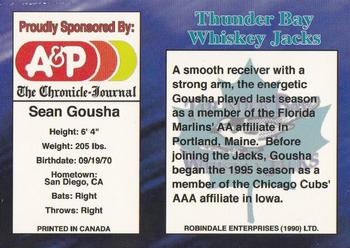 1995 R.E.L. Thunder Bay Whiskey Jacks #NNO Sean Gousha Back