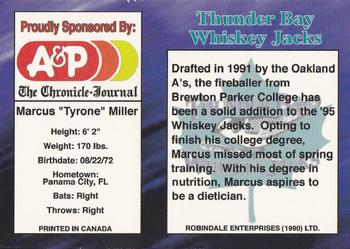1995 R.E.L. Thunder Bay Whiskey Jacks #NNO Marcus Miller Back