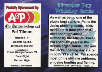 1995 R.E.L. Thunder Bay Whiskey Jacks #NNO Pat Tilmon Back