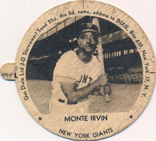 1954 Dixie Lids #NNO Monte Irvin Front