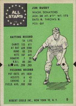1955 Robert Gould All Stars #8 Jim Busby Front