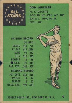 1955 Robert Gould All Stars #9 Don Mueller Front