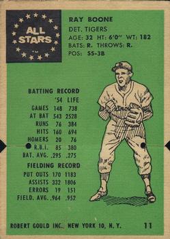 1955 Robert Gould All Stars #11 Ray Boone Front