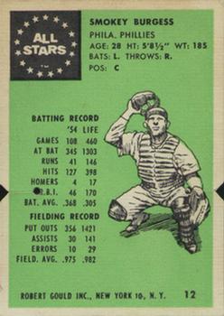 1955 Robert Gould All Stars #12 Smoky Burgess Front