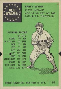1955 Robert Gould All Stars #14 Early Wynn Front