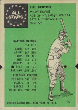 1955 Robert Gould All Stars #15 Bill Bruton Front