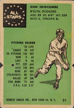 1955 Robert Gould All Stars #21 Don Newcombe Front