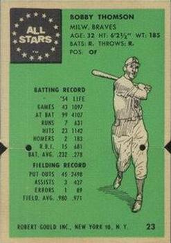 1955 Robert Gould All Stars #23 Bobby Thomson Front