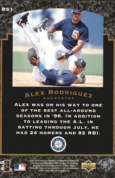 1997 Upper Deck - Rock Solid Foundation #RS1 Alex Rodriguez Back