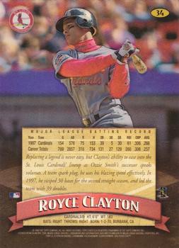 1998 Finest - No-Protectors Refractors #34 Royce Clayton Back