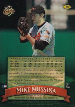 1998 Finest - No-Protectors Refractors #70 Mike Mussina Back